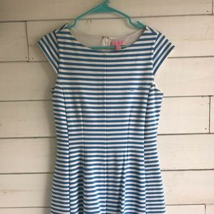 Lilly Pulitzer blue and white stripe a-line dress